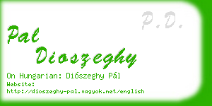 pal dioszeghy business card